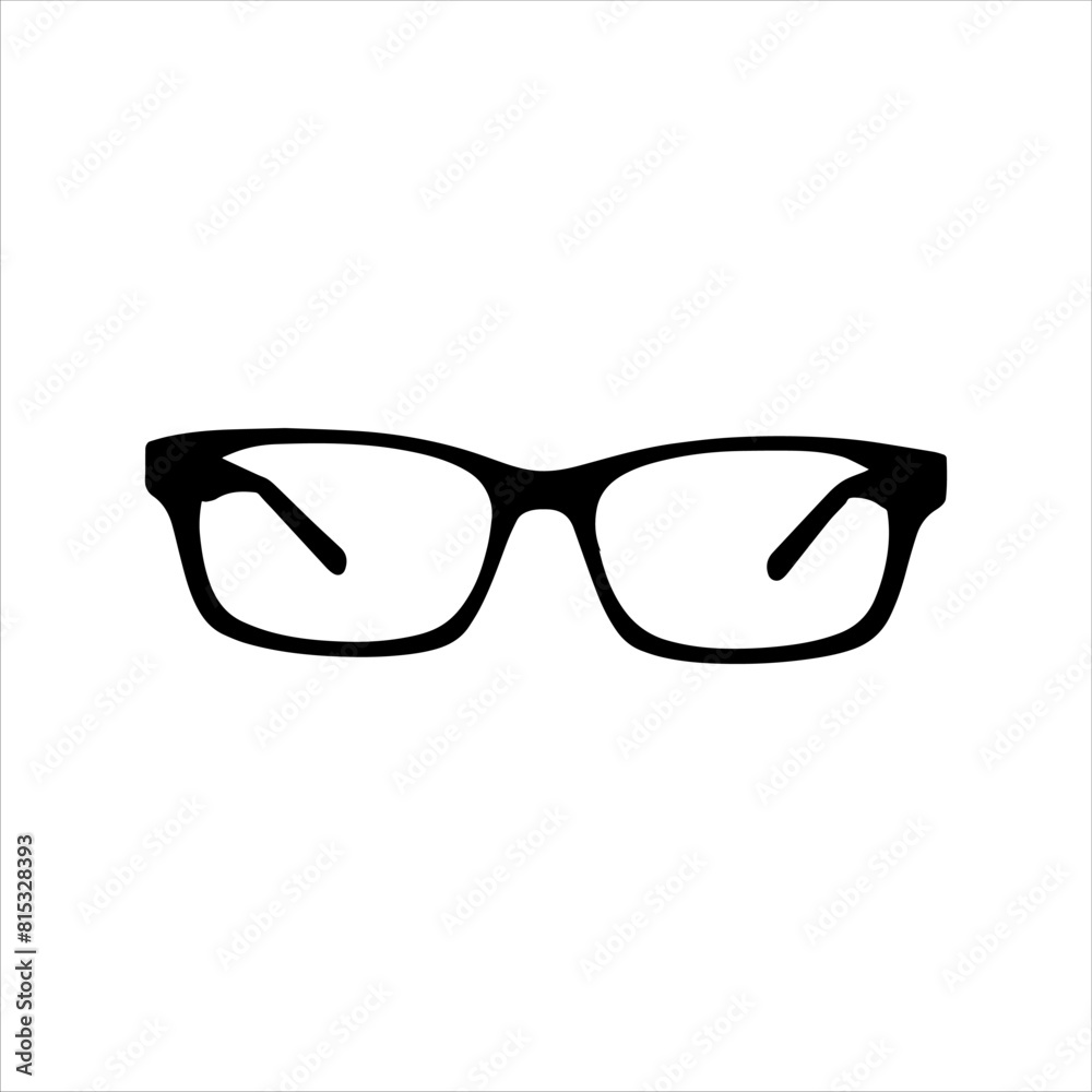 Eye glasses silhouette isolated on white background. Glasses icon vector illustration. Eye glasses silhouette isolated on white background. Glasses icon vector illustration.