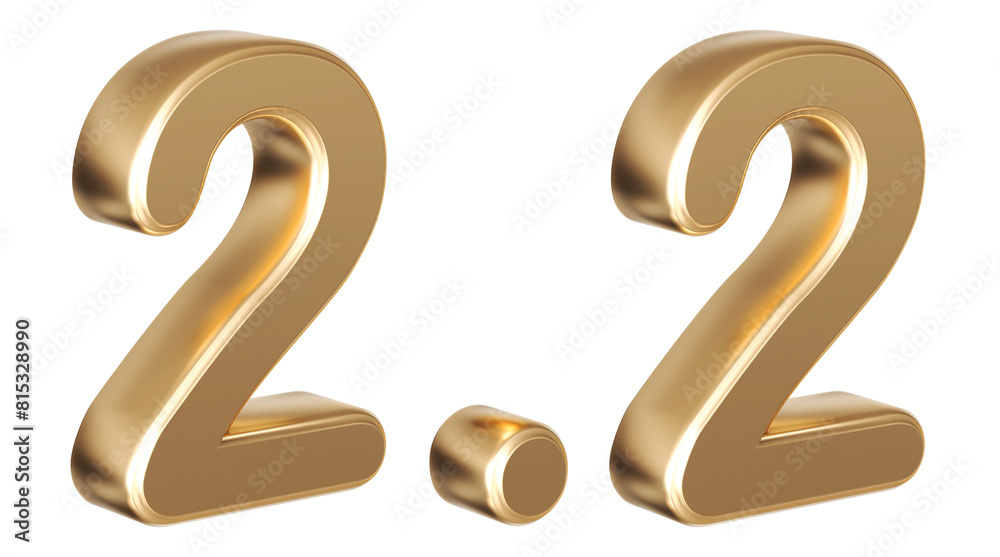 Naklejka premium 2.2 sale promotion number gold 3d