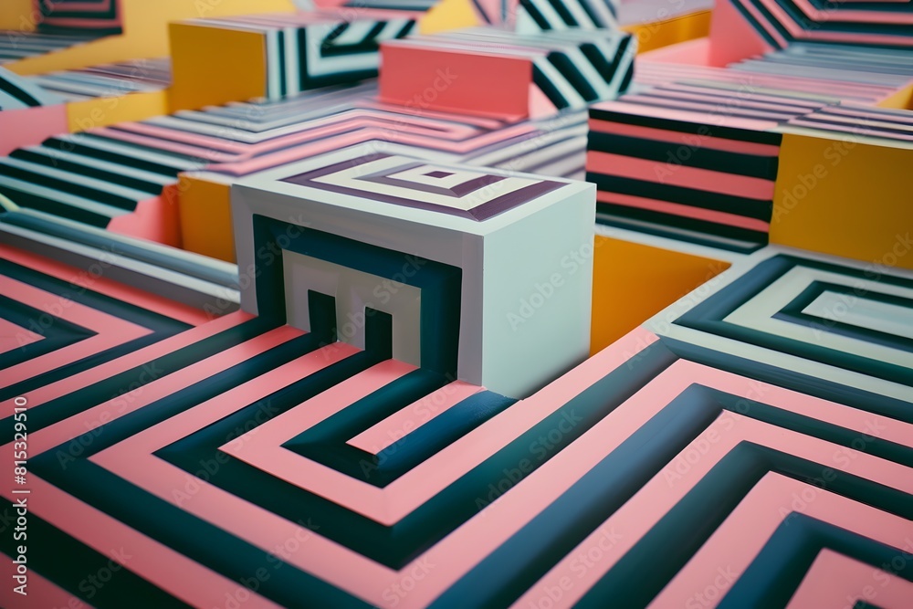 Captivating Geometric Labyrinth of Morphing Shapes and Mesmerizing Pastel Color Patterns Captivating Geometric Labyrinth of Morphing Shapes and Mesmerizing Pastel Color Patterns