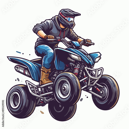 Simple Colorful Vector Art Illustration of Fantastic ATV Motor