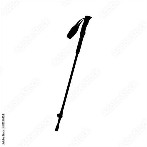 Hiking stick silhouette icon logo vector illustration isolated on white background