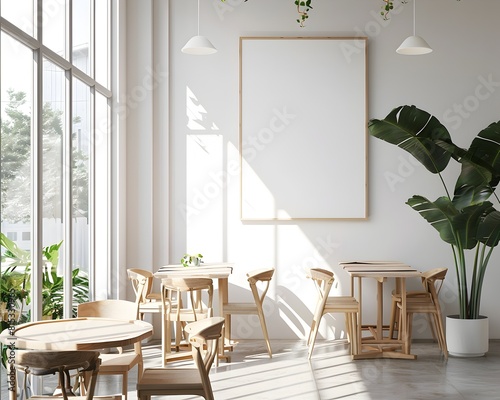 Bright and Airy Minimalist Cafe Interior with Coastal Vibes and Natural Furnishings