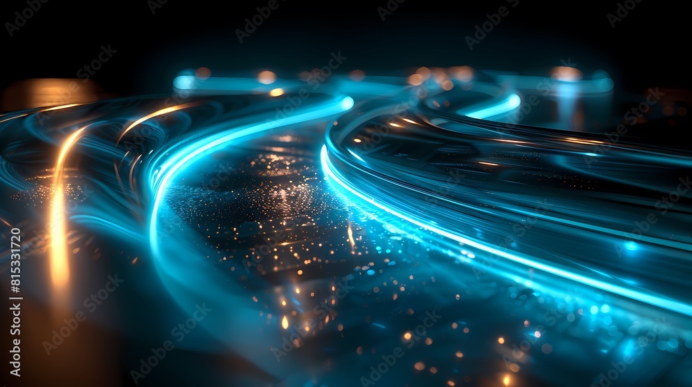 Digital technology black and blue glare curve poster background Digital technology black and blue glare curve poster background