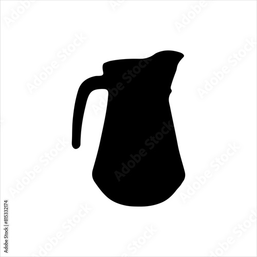 Water jug silhouette isolated on white background. Water jug icon vector illustration.