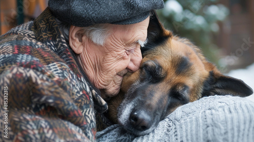 Endless Companionship A senior experiencing true happiness with their loyal dog.