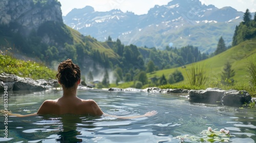 coach in a wellness retreat in focusing on Alpine herbs in diet and hydrotherapy practices for relaxation