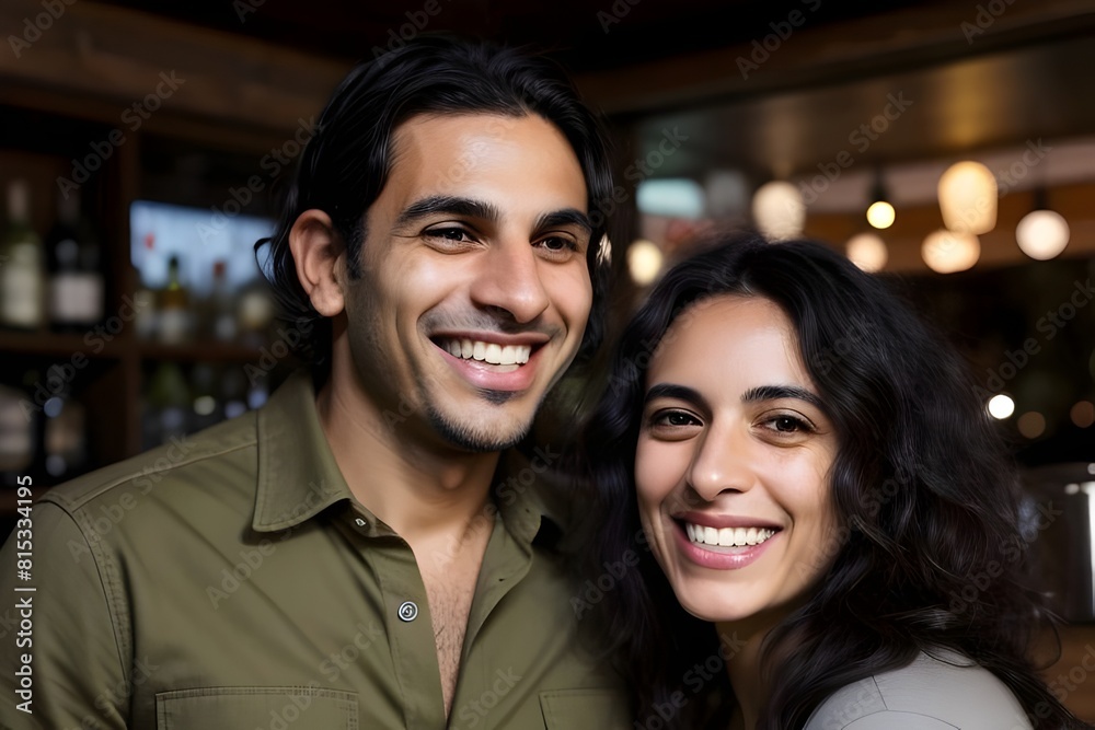 a cuban male and female COUPLE dating, married, 30s, laughing, nightclub bar, candid a cuban male and female COUPLE dating, married, 30s, laughing, nightclub bar, candid