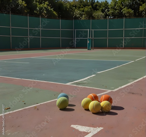 Pista de tenis antigua con colores pastel en un viejo club deportivo, cancha de tenis aesthetic photo