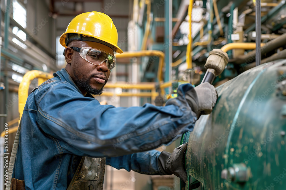 Worker handling chemical solutions in industrial setting, adhering to safety protocols. Worker handling chemical solutions in industrial setting, adhering to safety protocols.
