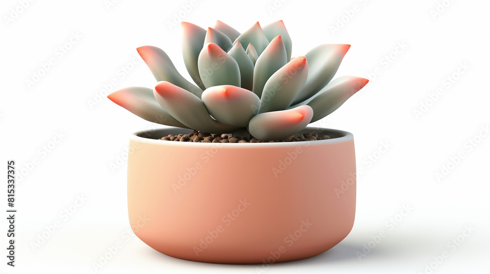succulent in a white pot on a white background isolated. minimalist modern banner or header with succulent plants on a white surface with lots of copyspace for your text - top view / flat lay. 
