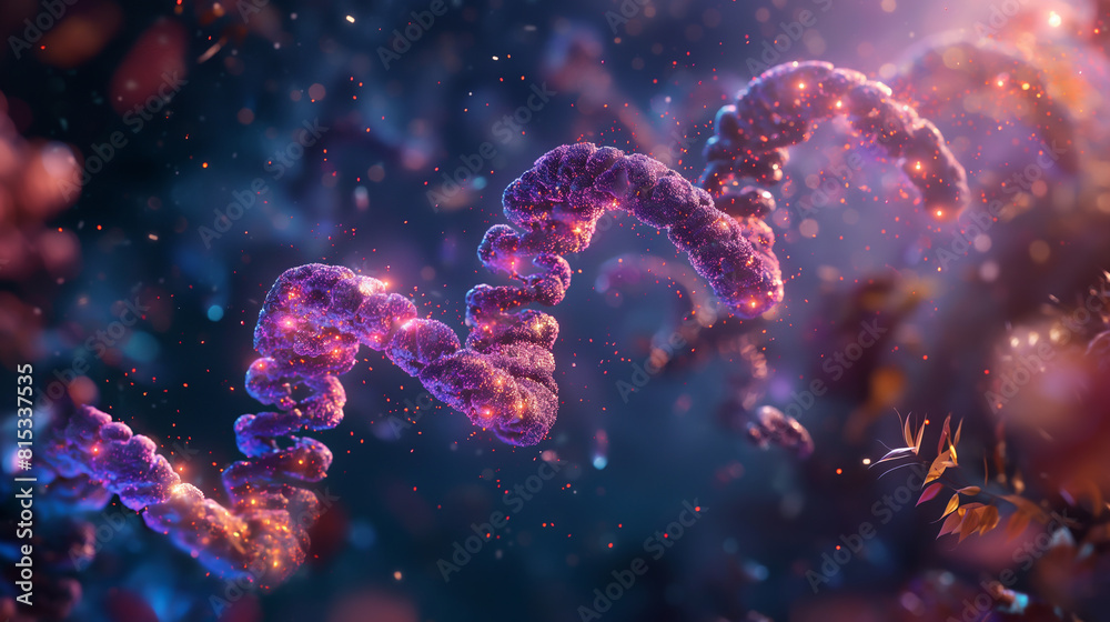 3D illustration of double helix on a blue background 3D illustration of double helix on a blue background