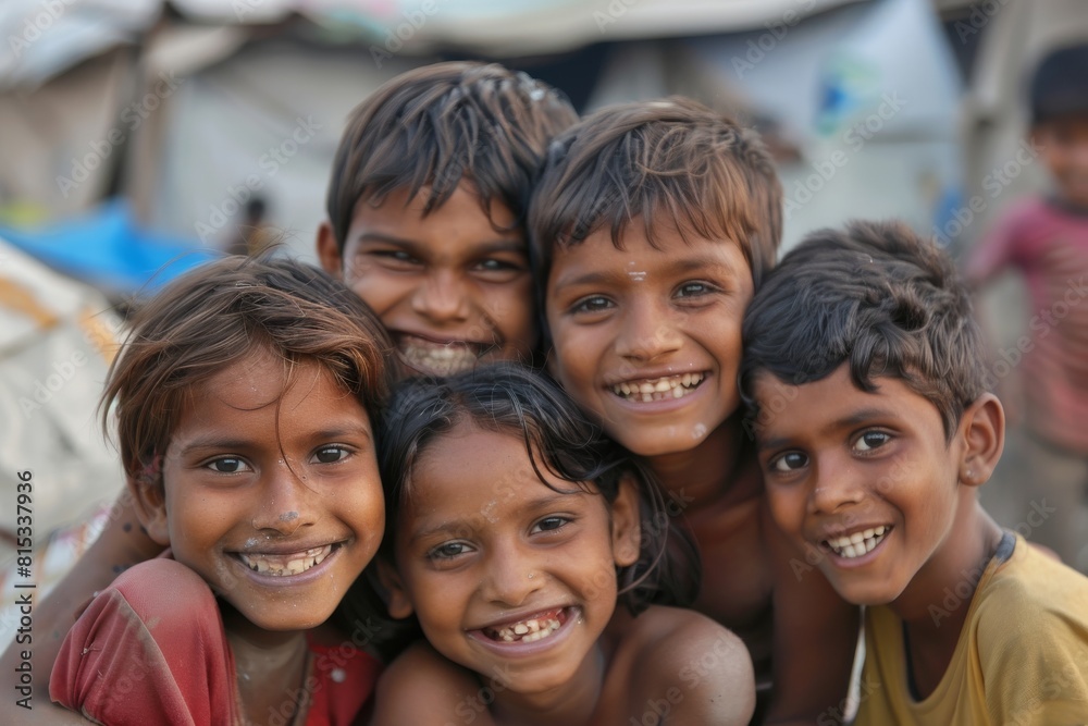 Unidentified indian kids posing for the camera. Unidentified indian kids posing for the camera.
