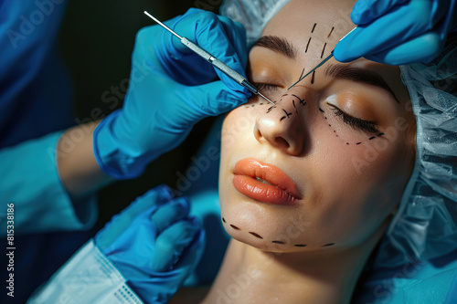 Plastic surgeon performing cosmetic procedure  enhancing confidence and appearance.