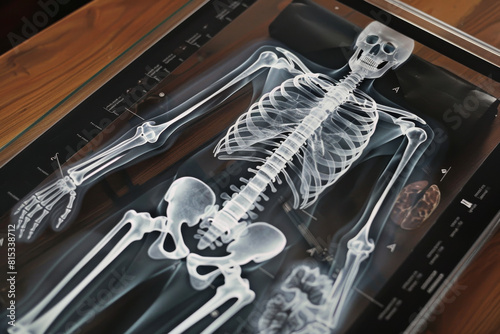 X-ray film revealing hidden objects, super realistic