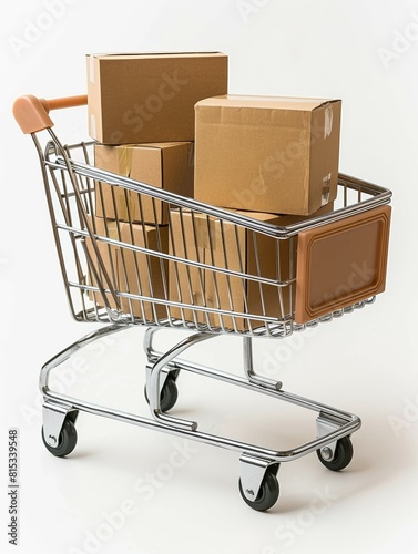 A shopping cart is full of boxes © top images