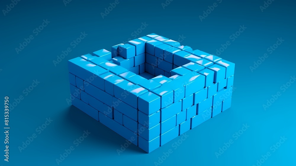Naklejka premium Digital technology future style blue box poster background