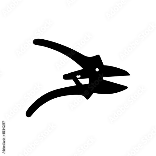 Hand pruner silhouette icon logo vector illustration isolated on white background