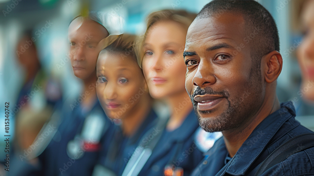 Fototapeta premium paramedics, nurses, and doctors successfully working together,generative ai