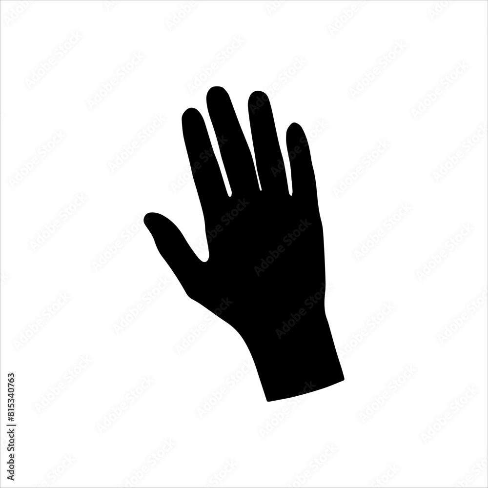 Man open hand silhouette icon logo vector illustration isolated on white background Man open hand silhouette icon logo vector illustration isolated on white background
