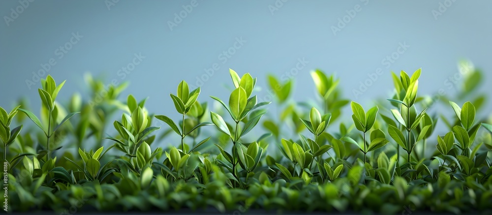 Naklejka premium Vibrant Japanese Herbs in Serene Natural Wellness Setting with Ample Copy Space