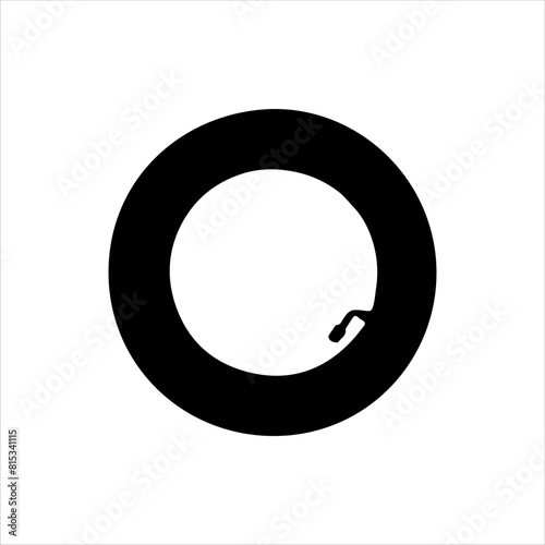 Tire tube silhouette icon vector illustration isolated on white background