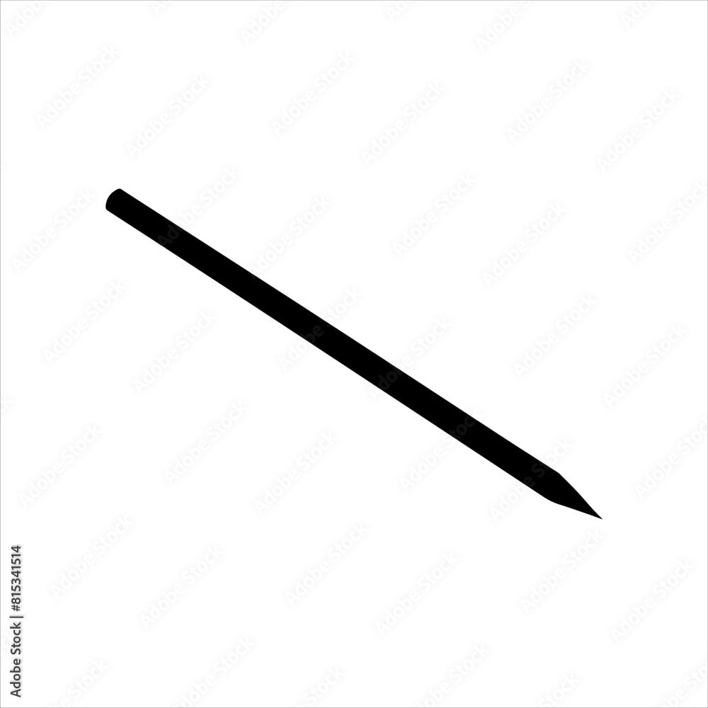 Pencil silhouette isolated on white background. Pencil icon vector illustration. Pencil silhouette isolated on white background. Pencil icon vector illustration.