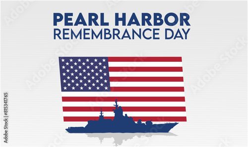 pearl harbor remembrance day with american flag background