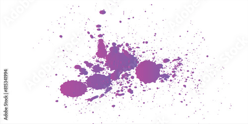 Ink fell and splashed. Blotches, splashes of watercolor drops and ink splashes. purple gradient color