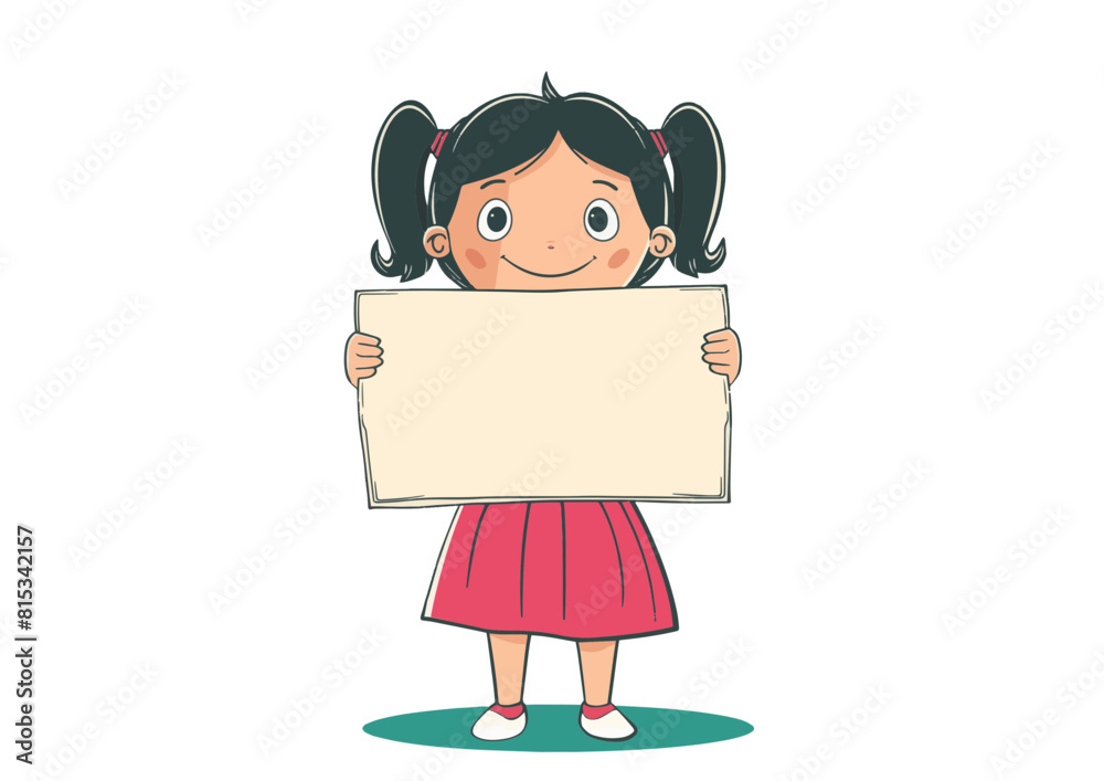 A person holding an empty message board