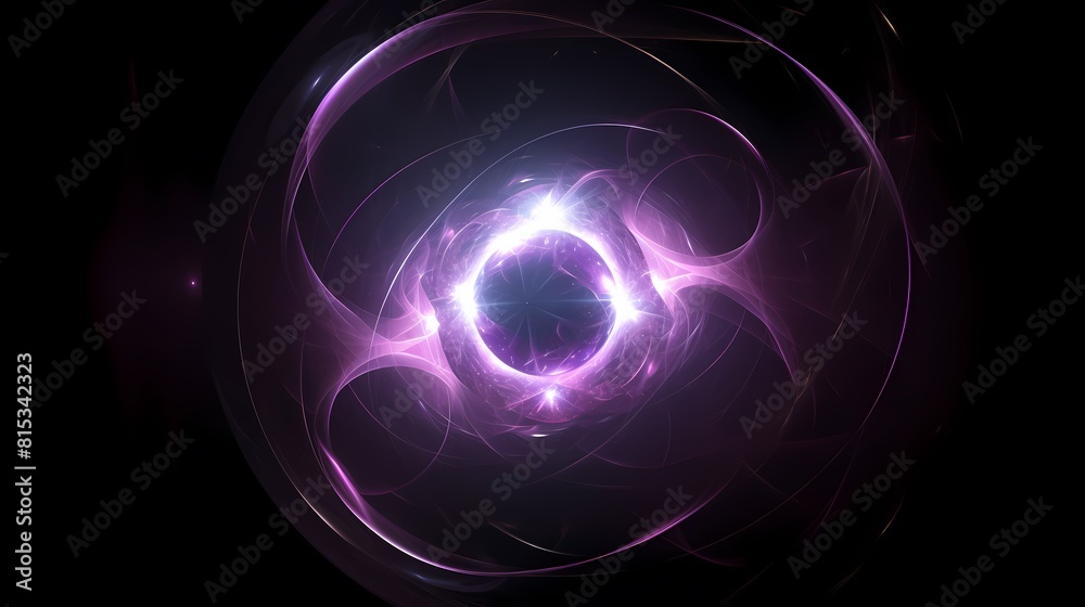 Digital technology purple black universe planet poster background