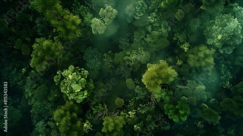 Green natural forest aerial view Environment concept : Generative AI