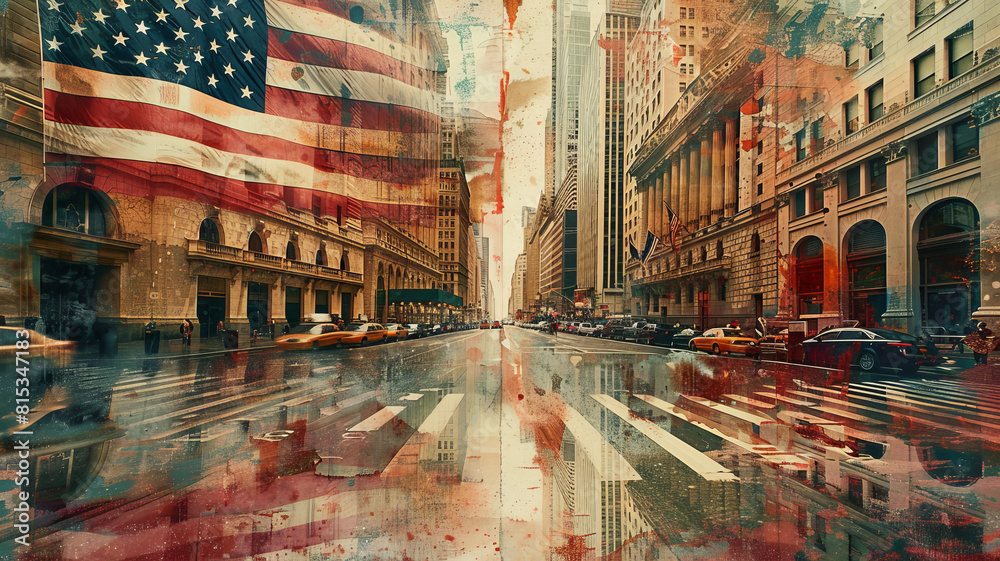Fototapeta premium Dynamic fusion of economic symbols and 3.1percent inflation.generative ai