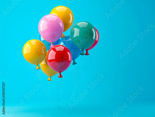 A bunch of colorful balloons floating in the air.