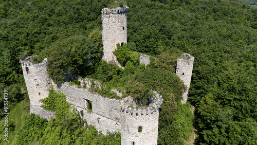 The Aragonese Castle of Alvignano in te Caserta province, is located in a strategic position overlooking the entire valley of the Volturno river, and is composed of four corner towers photo