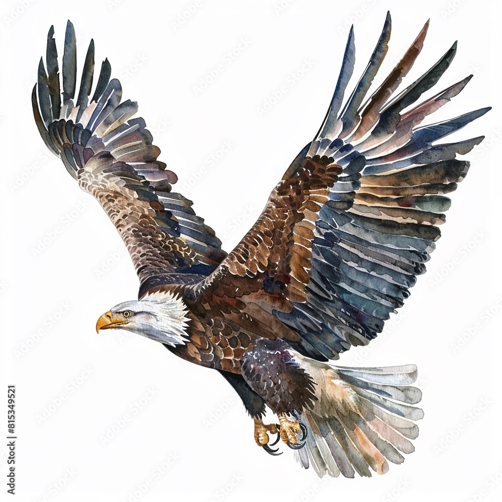 Obraz premium Majestic eagle in flight single object clipart