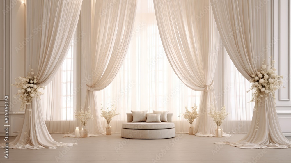 Exquisite white wedding design with regal decorations and lavish details