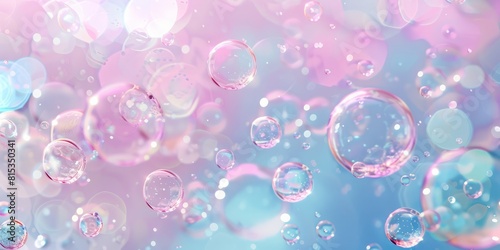 Delicate Bubbles In Pastel Pink And Blue