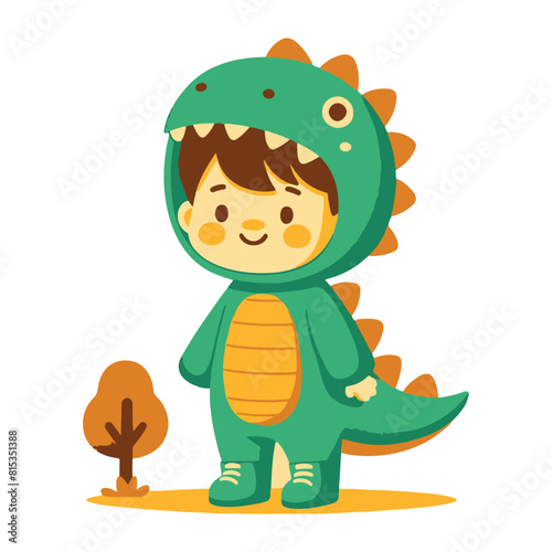 Childrens Day kids wearing a dino costume