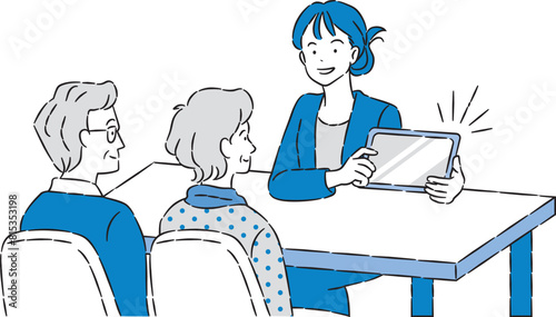 老後の悩みを相談する夫婦イラスト