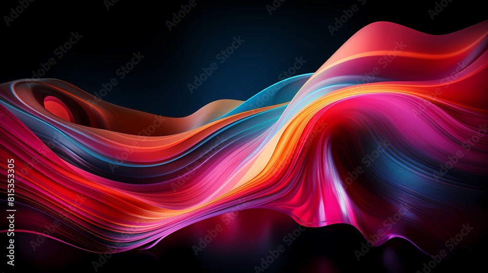 Digital technology color dynamic lines poster PPT background