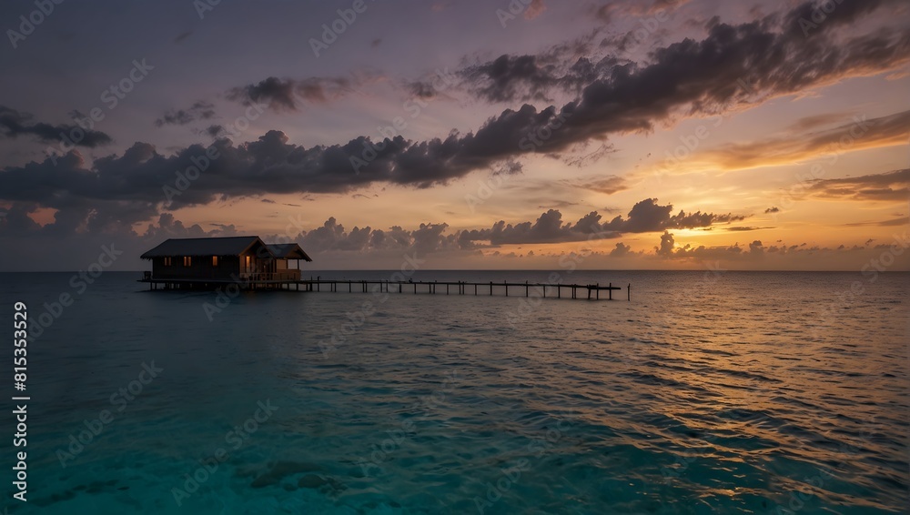 The tranquil waters of the Maldives at sunset ai_generated