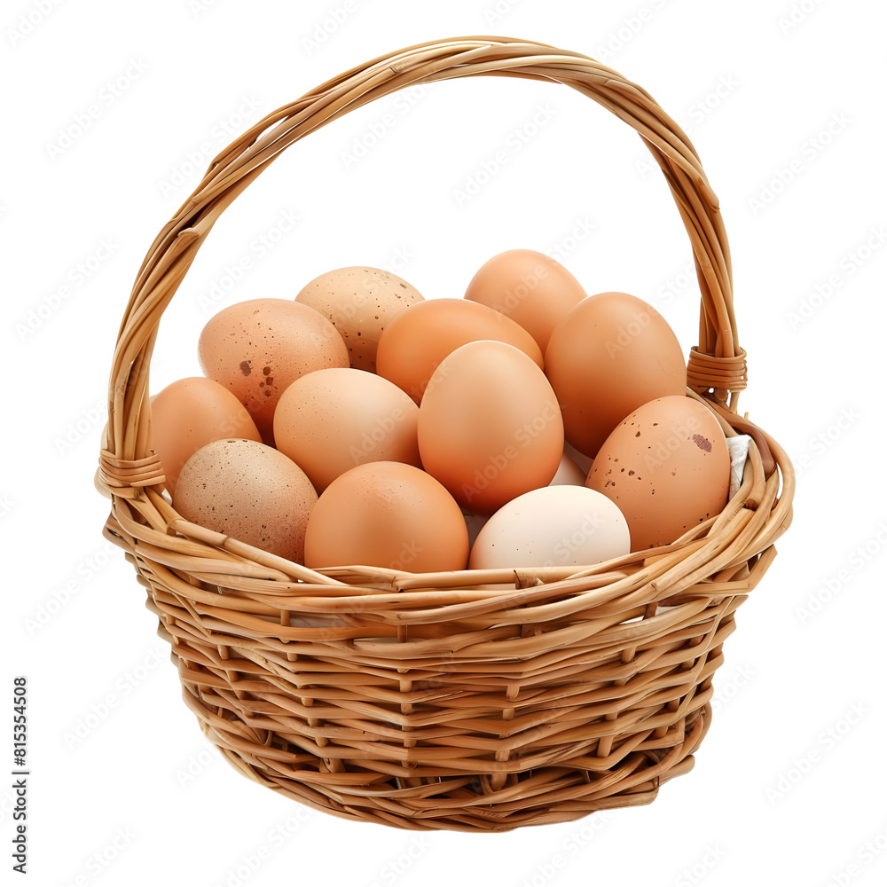 Eggs in basket Isolated on transparent background Eggs in basket Isolated on transparent background