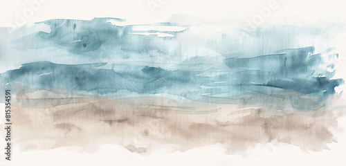 Serene watercolors in taupe   blue.