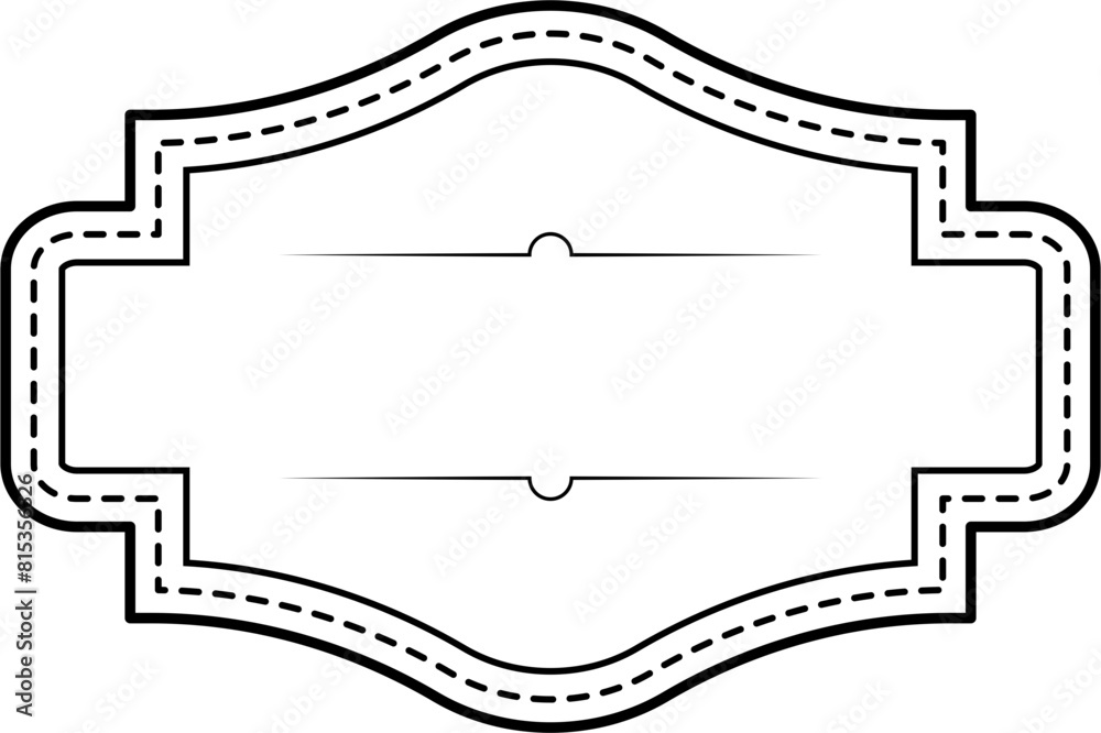 Obraz premium Vintage Book Label Outline Design Element Vector