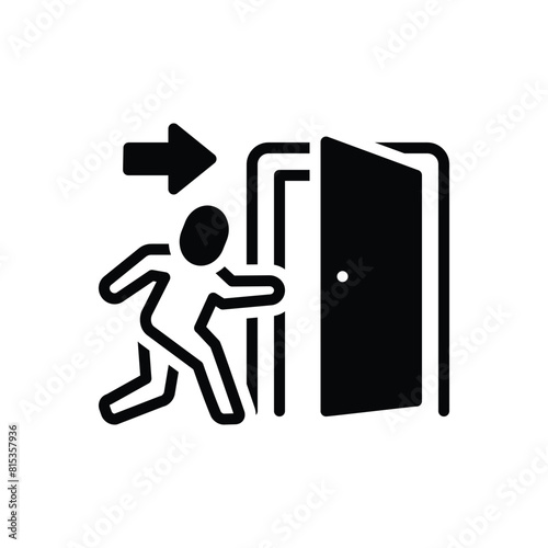 Black solid icon for exit