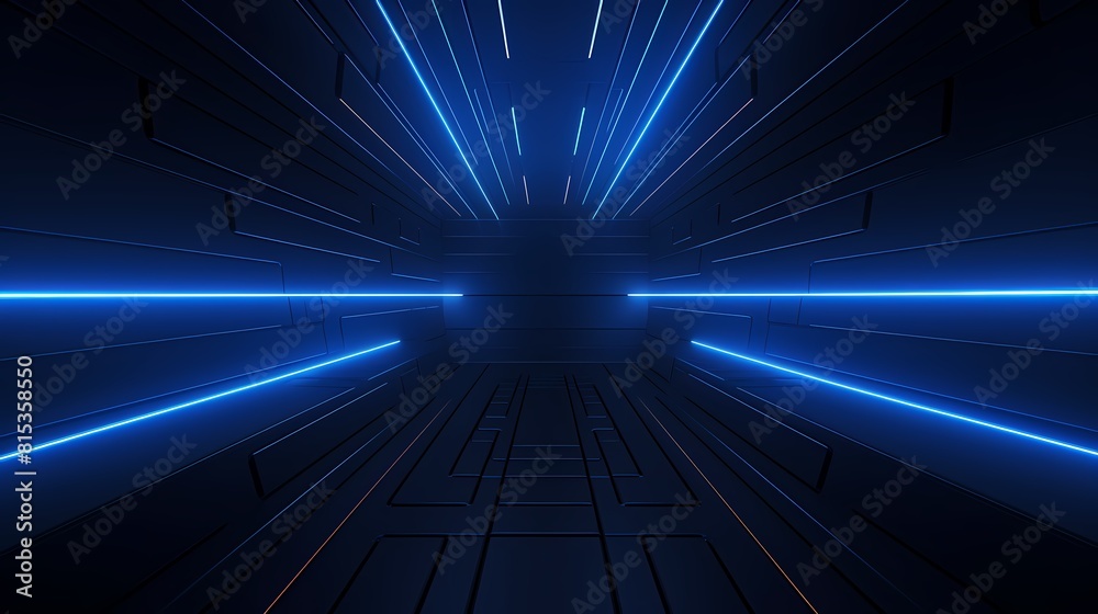 Digital technology blue and black grid future tunnel poster background Digital technology blue and black grid future tunnel poster background