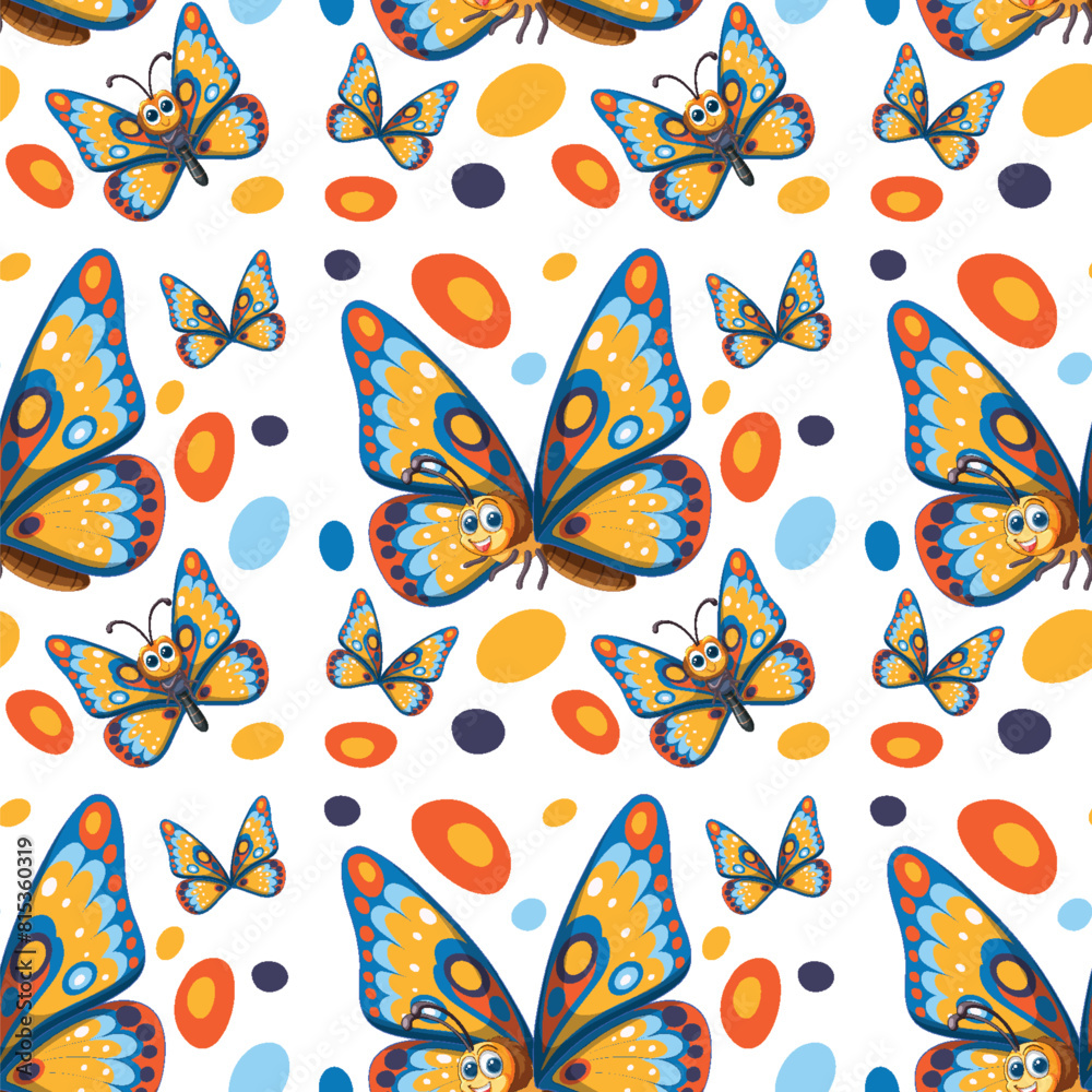 Vibrant butterfly illustrations with abstract shapes Vibrant butterfly illustrations with abstract shapes