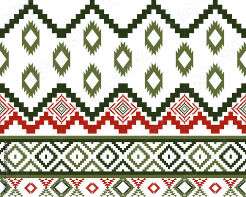 abstract Traditional geometric ethnic fabric pattern ornate elements with ethnic patterns design for textiles, rugs, clothing, sarong, scarf, batik, wrap, embroidery, print, curtain, carpet, wallpaper