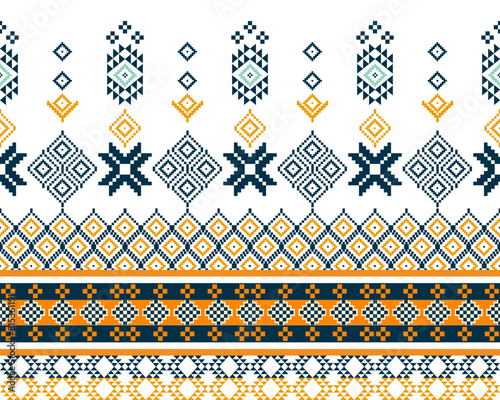 Foto abstract Traditional geometric ethnic fabric pattern ornate elements with ethnic