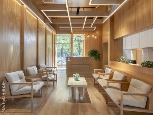 A modern dental office with natural light and comfortable seating